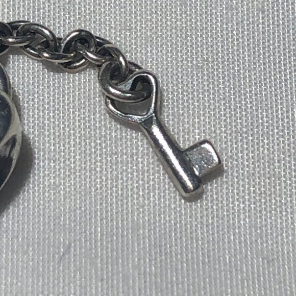 Pandora Key To My Heart Lock Charm RETIRED ALE 925 #790971 Sterling Valentines - Picture 3 of 8
